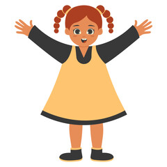 Children's Cartoon Character Illustration. Celebration of World Children's Day. Isolated Vector.