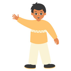 Children's Cartoon Character Illustration. Celebration of World Children's Day. Isolated Vector.