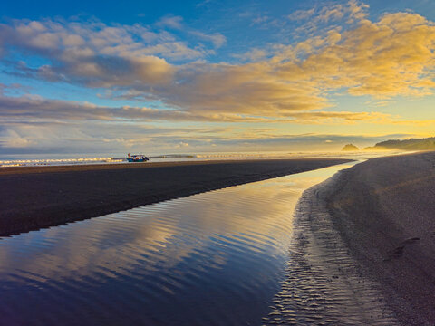 sunset in the beach in Nuqu&iacute;, Colombia