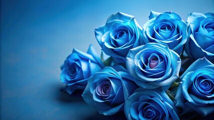 Blue matte roses on blue background, blue, matte, roses, flowers, floral, arrangement, elegant, beautiful, background