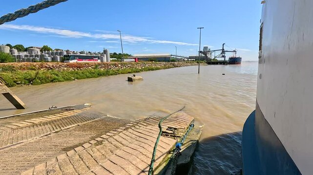 Boat Docking at Blaye, France