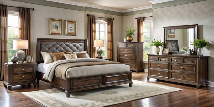 Experience the elegance of a luxurious bedroom furniture set in Killeen, featuring modern design elements and