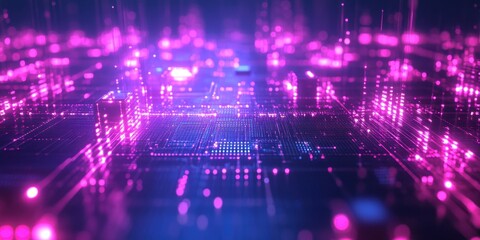 Obraz premium abstract technology background with glowing lights