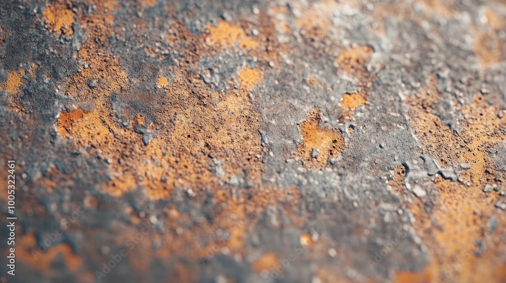 Poster close-up of a textured surface showing rust and corrosion patterns.