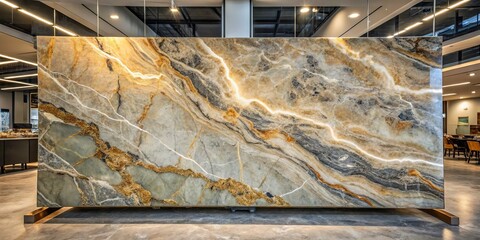 High-quality polished quartzite stone slab ideal for stylish home interiors, elevating tile surface designs with its