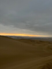 Sunset over Sand Dunes in Peru