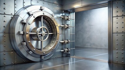 render of a bank vault door opening, bank, vault, door, security, finance, wealth, money, render,opening, safe, deposit
