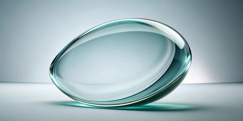 Abstract glass shape on light background, render, glass, abstract, shape,light, background, design,render, modern, art