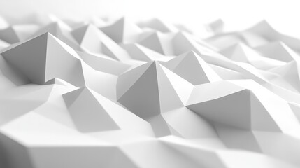 3D render of a white low poly background with a smooth geometric design, ideal for clean and professional visuals