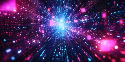 Naklejka premium a colorful abstract background with a black background and pink and blue lights