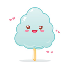 Cotton Candy Food Eat Meal Snack Cuisine Animation Kawaii Character
