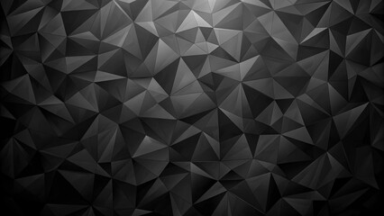 Fototapeta premium Black low poly background texture with rendering , geometric, abstract, modern, polygonal, digital, design, backdrop, dark