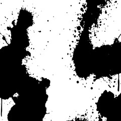 Obraz premium Abstract black and white pattern. For use in graphics. Minimalist illustration for printing on wall decorations . Ink stains