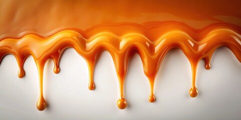 Dripping melted caramel sauce drops on background, caramel, sauce, sweet, dessert, liquid, flow, sticky, drip