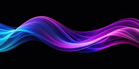 animation of abstract purple and blue waves on black background, abstract, purple, blue, waves, motion, design, futuristic