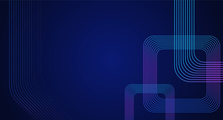 Abstract rectangle lines on dark blue background, modern geometric pattern suitable for presentation backgrounds, covers, banners, posters and brochures.