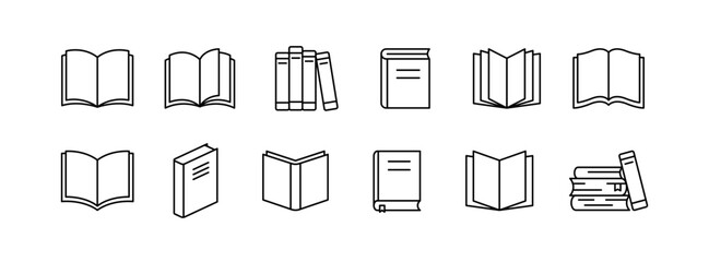Book icon. Literature book icons collection. Textbook icons. EPS 10