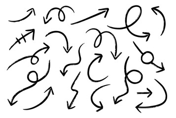 Set of Hand drawn vector arrows doodle on white background. design element vector illustration. 02