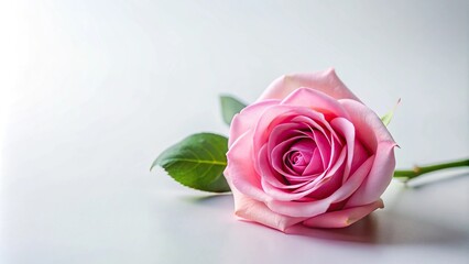 Pink rose isolated on white background with soft focus