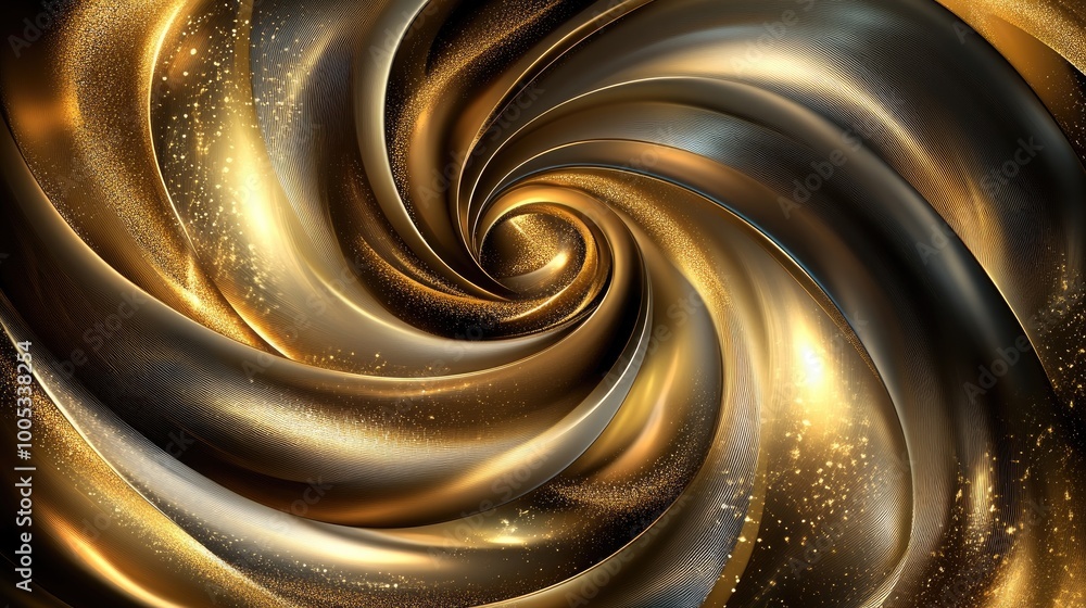 Aufkleber abstract golden elements swirling in luxurious patterns, symbolizing richness and abundance, set aga
