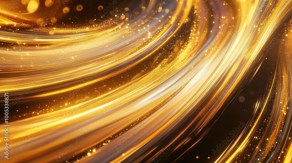 Aufkleber abstract swirling gold trails and luxurious textures forming a captivating display of wealth and abu