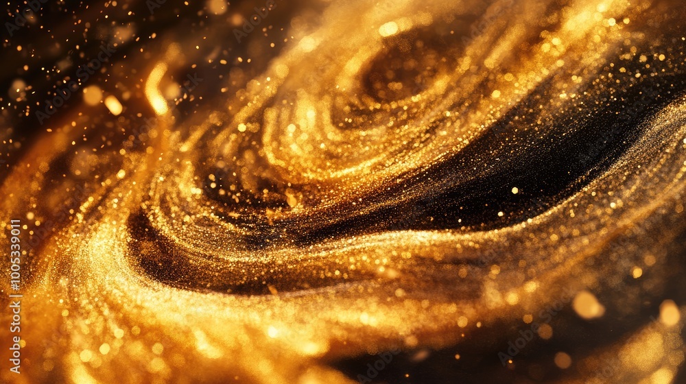 Aufkleber abstract swirling gold trails and luxurious textures forming a captivating display of wealth and abu