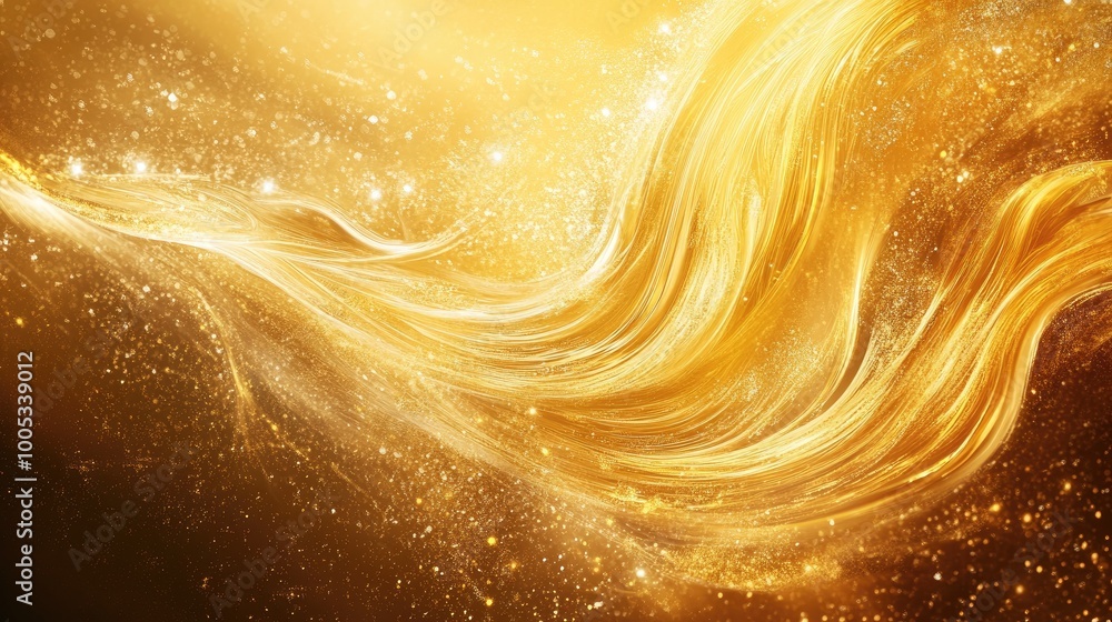 Aufkleber abstract swirling gold trails and luxurious textures forming a captivating display of wealth and abu