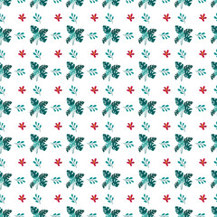 Floral Winter Garden Seamless Vector Pattern Design
