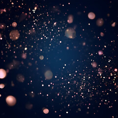 festive abstract background with shimmering gold
and green particles and twinkling lights and boke