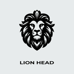 Unique, minimalist, simple colored lion or lion head logo illustration