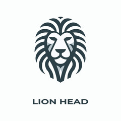 Unique, minimalist, simple colored lion or lion head logo illustration