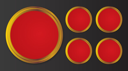 Red square frame on dark background. Vector Illustration