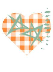 Plaid heart with stars 