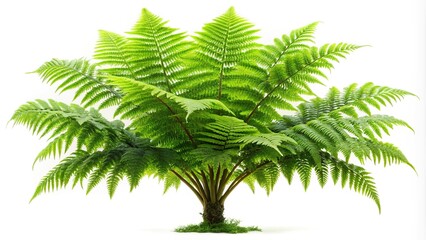 Naklejka premium Real fern tree isolated on white background Low Angle