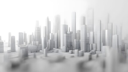 Fototapeta premium low poly modern wireframe city 3d rendering. 
