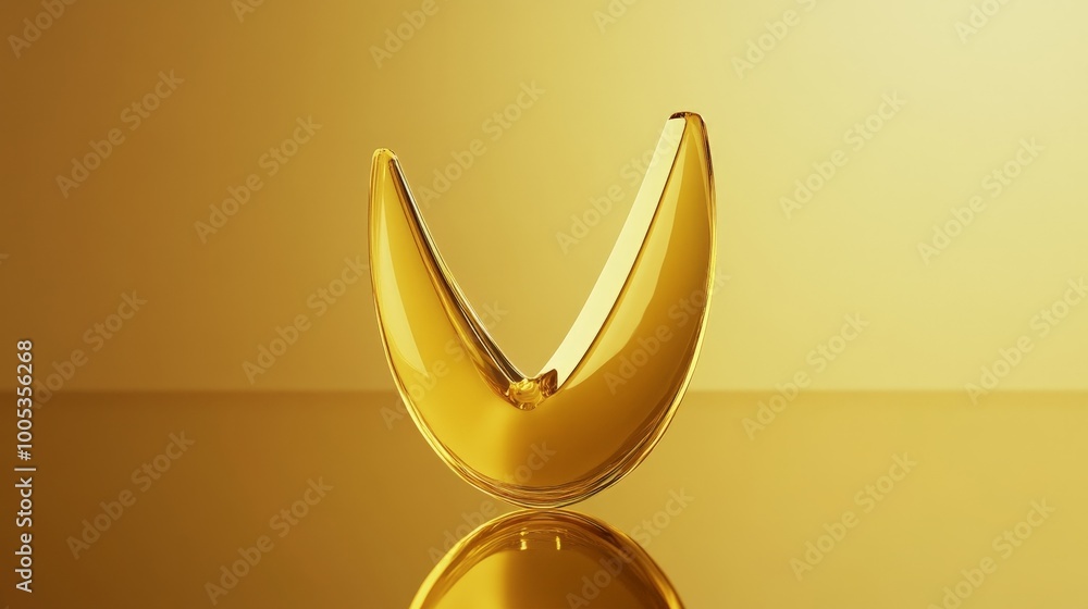 Poster a gleaming gold tick mark, signifying correctness and confirmation. the tick's shine and reflection 