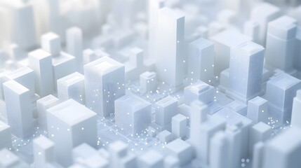 low poly modern wireframe city 3d rendering. 