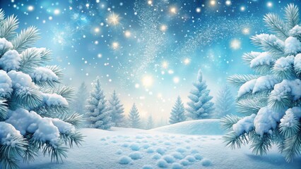 Fototapeta premium This pristine white snow landscape sets the ideal scene for winter-themed designs, seasonal projects, and joyful