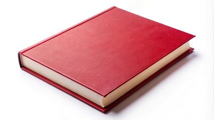 Red hardcover book on white background