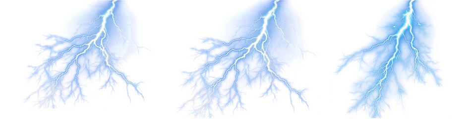 A Set of Blue Lightning Thunder Overlay Effect