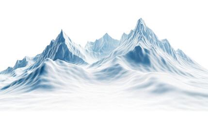 snowy mountain on transparent background