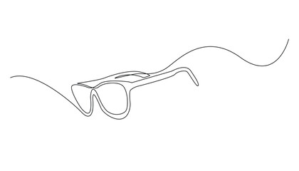 one continuous line drawing of glasses.one line drawing of glasses icon.single line vector illustration.isolated white background