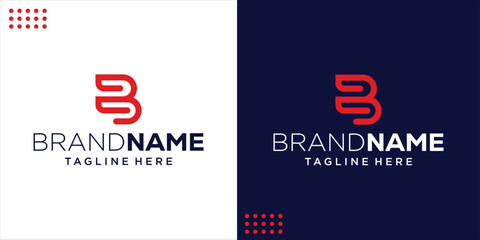 Creative Logo B With Negative Space Number 2, Design Inspiration, Illustration, Vector