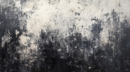 A rough, distressed black and white grunge texture, showcasing an abstract and weathered appearance perfect for edgy, artistic designs