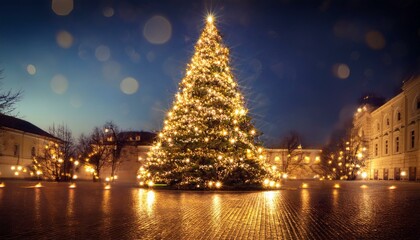 Christmas tree with twinkling lights