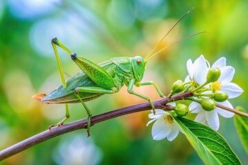 Fototapeta premium Reflection of a nymph on jasmine branch