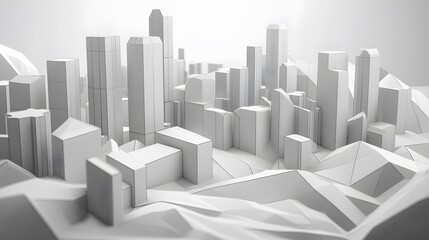 Obraz premium low poly modern wireframe city 3d rendering. 