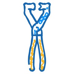 hose clamp pliers doodle icon sketch vector. hose clamp pliers sign. isolated symbol illustration