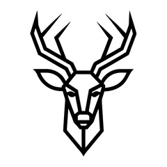 Outline of a deer’s head logo icon vector illustration 