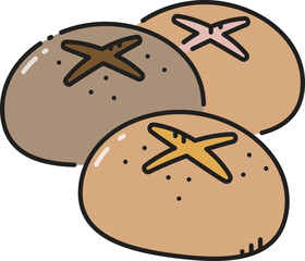 Bun bread line icon